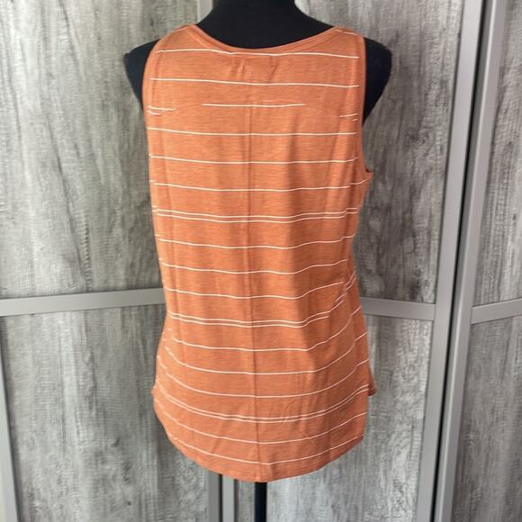 New! prAna Foundation Scoop Neck Tank top Copper Heather Stripe women's M - Picture 6 of 14